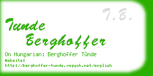 tunde berghoffer business card