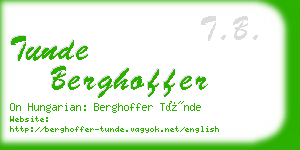 tunde berghoffer business card